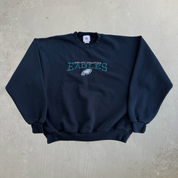 J- Vintage '04 Philadelphia Eagles NFL NFC Champions Embroidered Logo Graphic Crewneck - L (fits M)