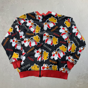J- Vintage Disney Winnie The Pooh Reversible Graphic Bomber Jacket - L