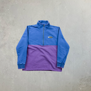 F- Vintage Stussy Embroidered Text Quarter Zip Crewneck