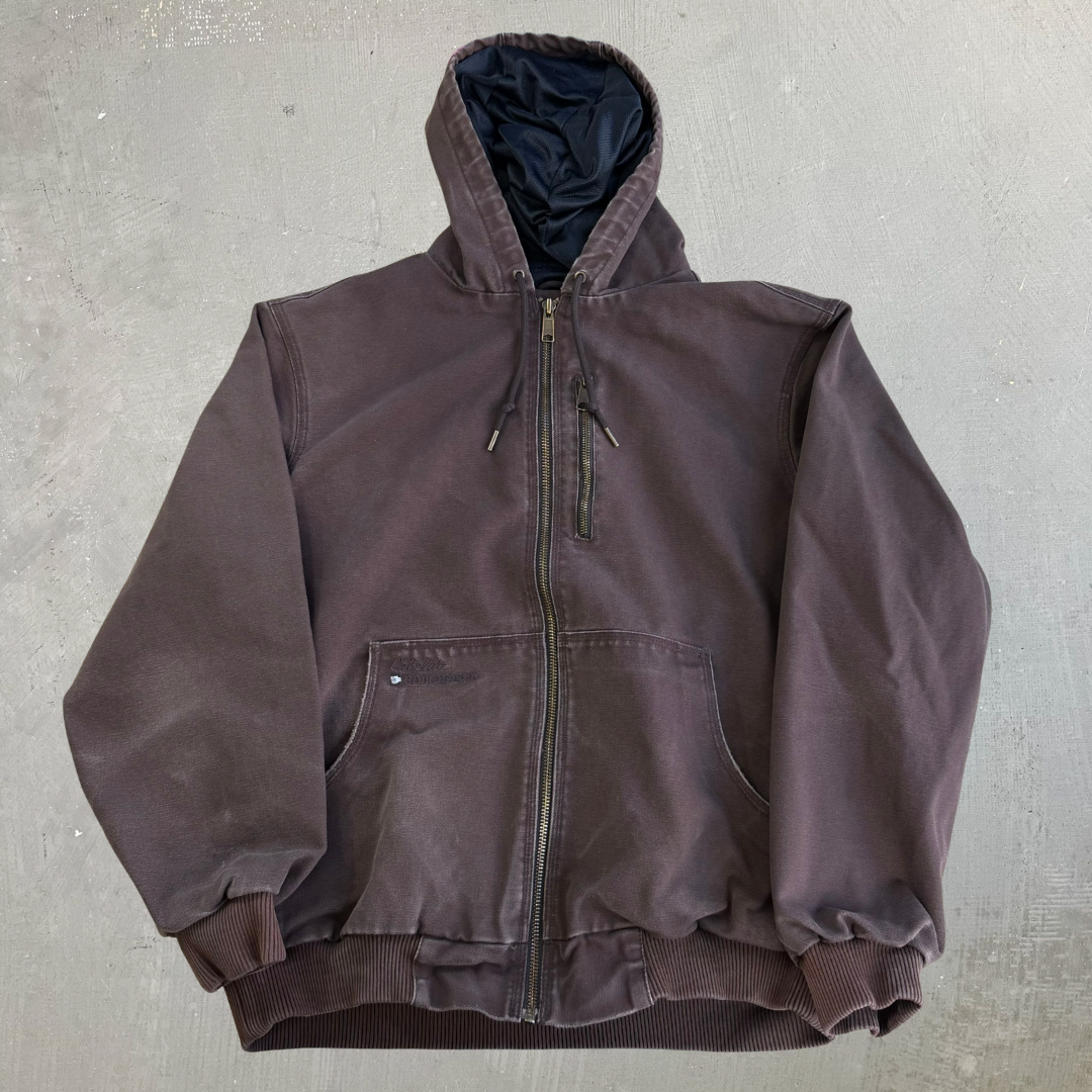 Vintage Cabela's Chocolate Brown Canvas Hooded Workwear Jacket - L