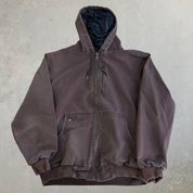 Vintage Cabela's Chocolate Brown Canvas Hooded Workwear Jacket - L