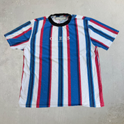 J- Guess Los Angeles Embroidered Text Vertical Striped Tee - L