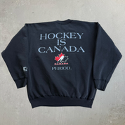 J- Vintage 90s Starter Hockey Canada Text Graphic Crewneck - M