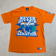 J- Vintage '08 WWE John Cena Never Give Up Cena Nation Graphic Tee - L