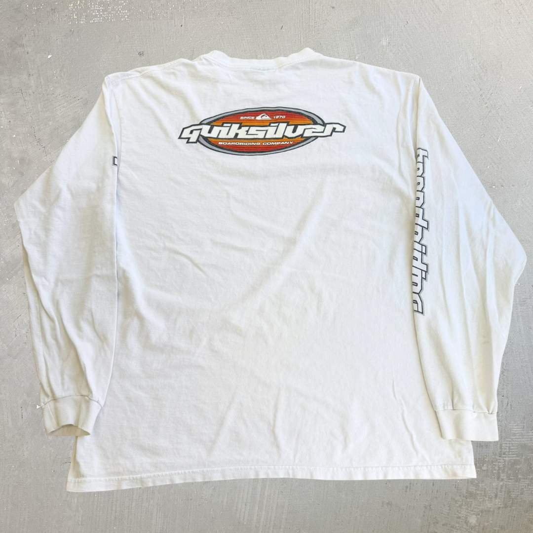 J- Vintage Quicksilver Boarding Company Graphic Long Sleeve Tee - XL