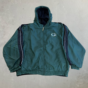 J- Vintage Green Bay Packers NFL Reversible Zip Up heavier Jacket - XL