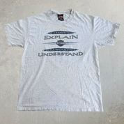 Vintage '01 Harley Davidson Delta BC Canada If I Have To Explain You Wouldn't Understand Text Graphic Made In USA Tee - L