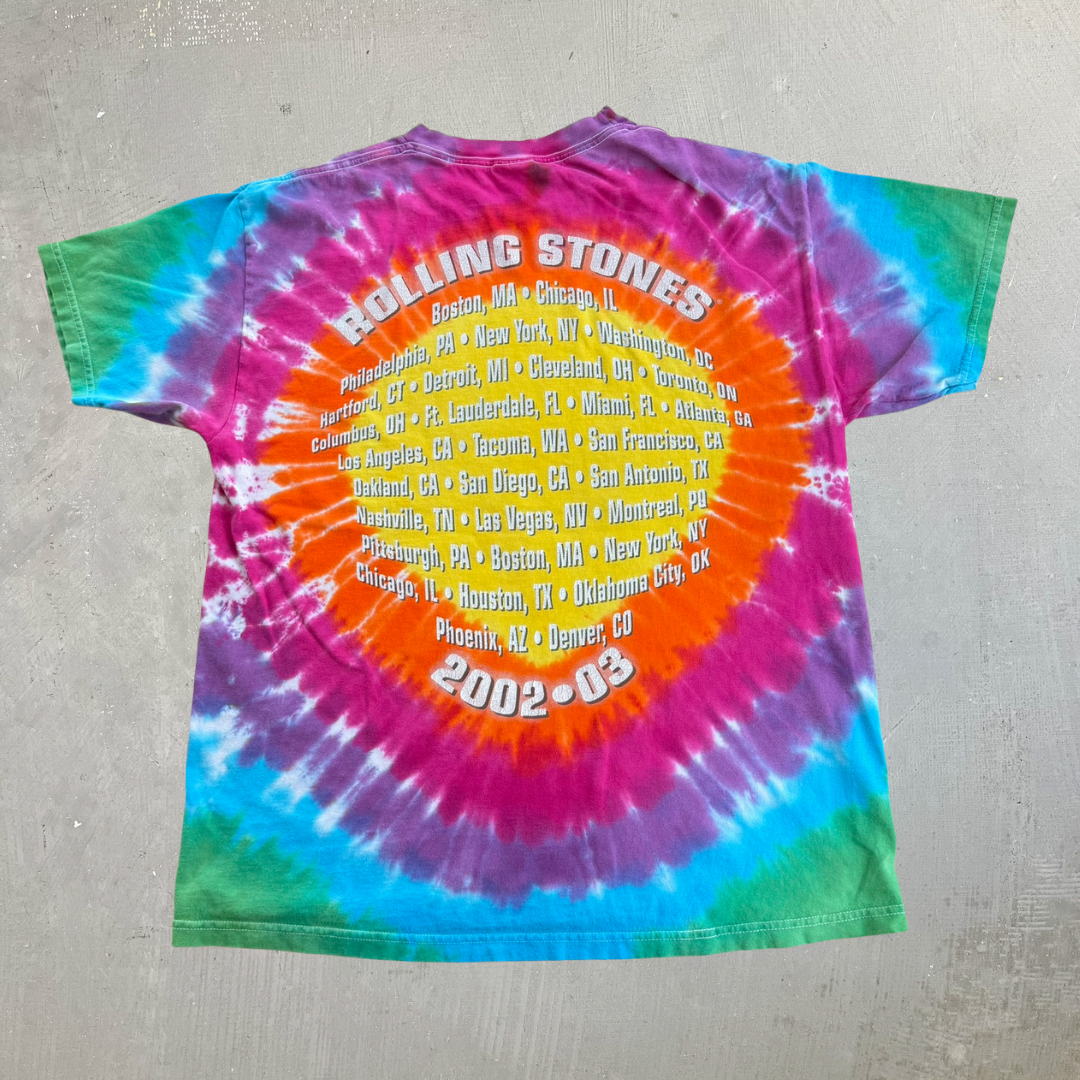 J- Vintage '02 The Rolling Stones Tour Graphic Tie Dye Tee - L
