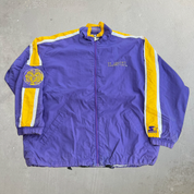 J- Vintage Louisiana State University Tigers Starter Embroidered Text & Logo Lightweight Zip Up Jacket - L