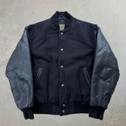 J- Vintage Mercedes Benz Embroidered Logo & Text Varsity Jacket - S