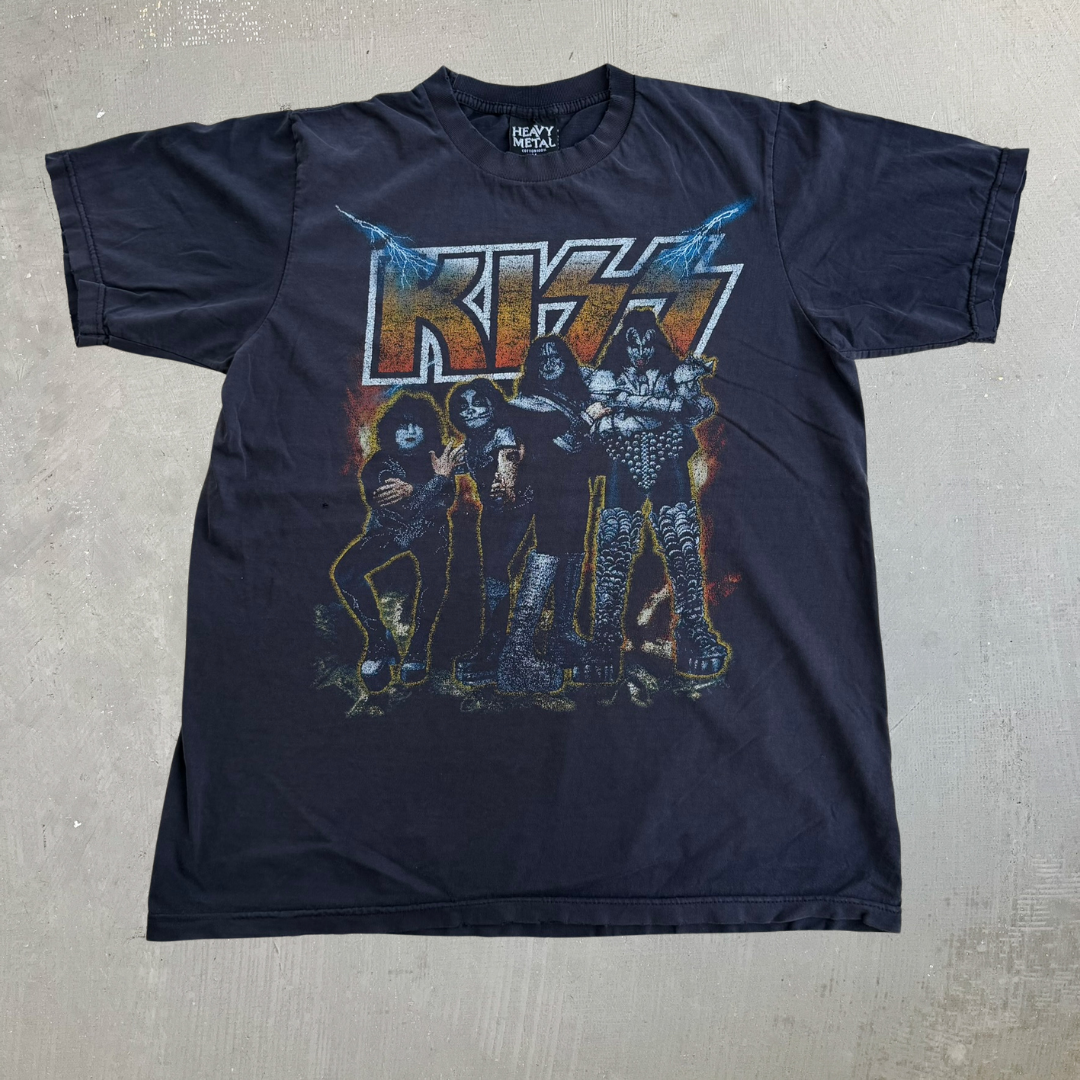 J- Vintage Kiss Graphic Heavy Metal Tag Tee - M