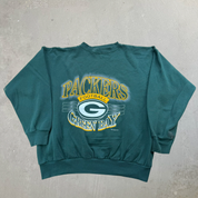 J- Vintage '93 Green Bay Packers NFL Graphic & Text Crewneck - XL