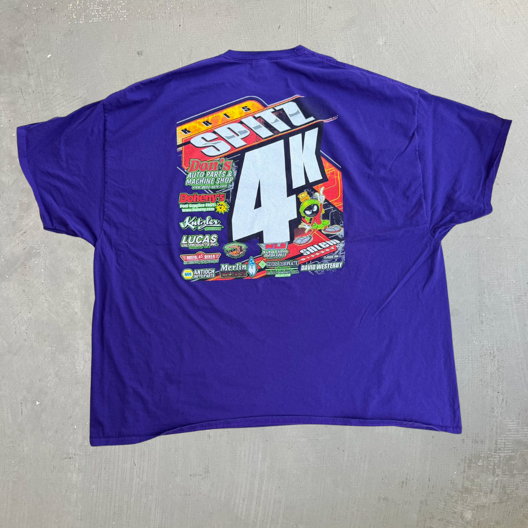 J- Vintage Kris Spitz Racing Marvin The Martian Graphic Car Tee - 5XL