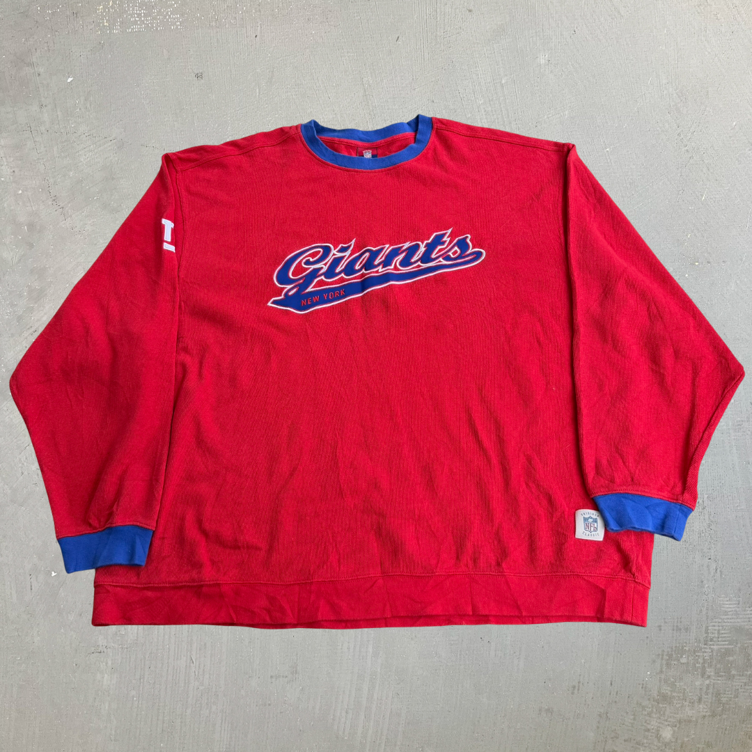 J- Vintage New York Giants NFL Reebok Embroidered Logo Knit Sweater - 2XL