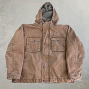 Vintage Smith Sherpa Lined Canvas Hooded Work Jacket - M