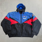 J- Vintage New England Patriots NFL Embroidered Logo Zip Up Winter Jacket - XL