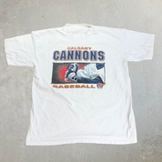 J- Vintage Calgary Cannons Baseball Graphic Single Stitch Tee - 2XL