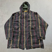 Vintage 90s Tommy Hilfiger Plaid Fleece-Lined Hooded Parka Jacket - M