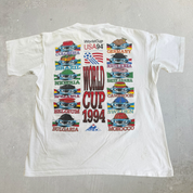 J- Vintage '94 Apex One USA World Cup  Countries Soccer Ball Graphic Made In USA Single Stitch Tee - L