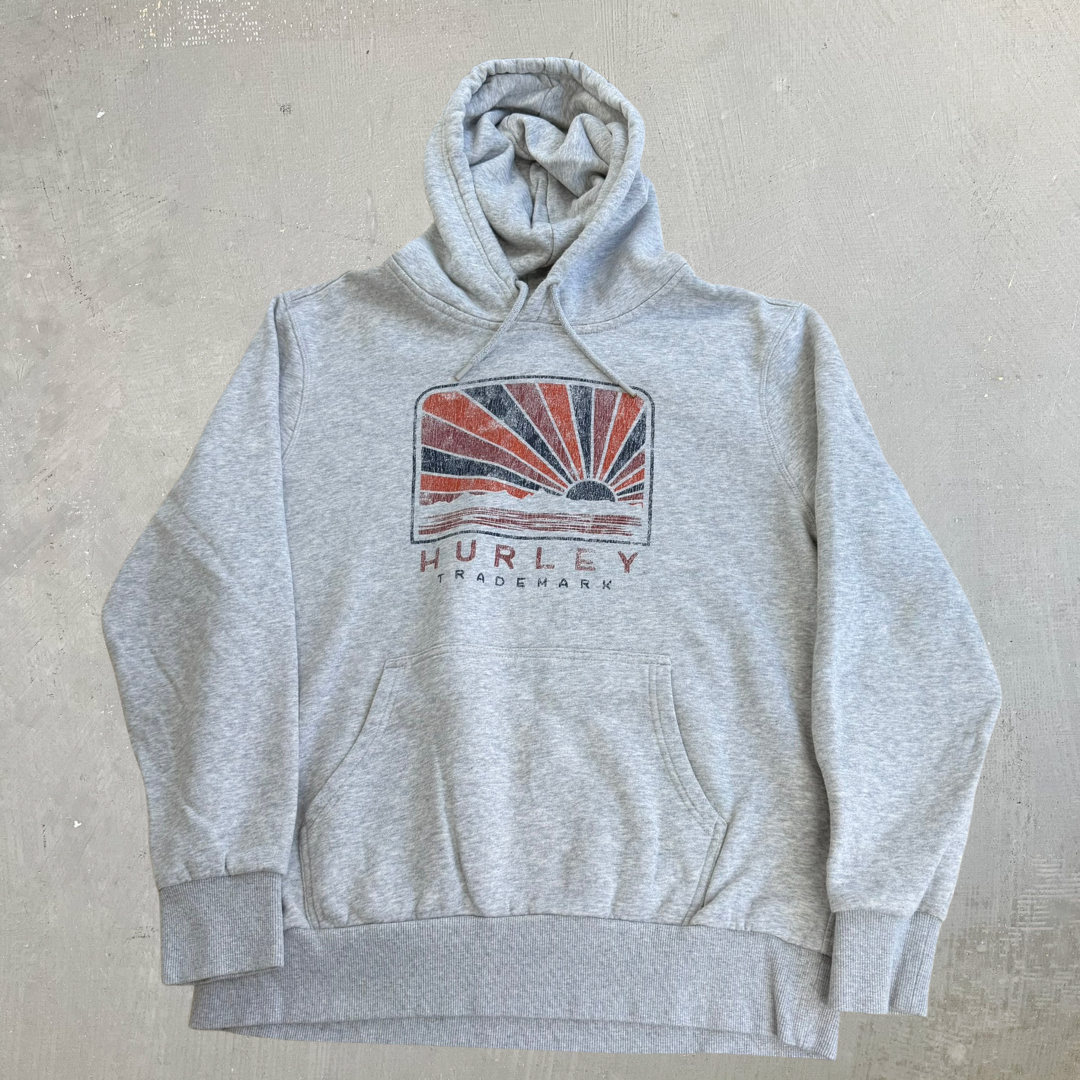 J- Vintage Hurley Trademark Logo & Graphic Hoodie - L
