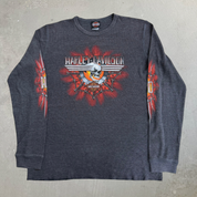 Vintage '06 Harley Davidson Atlanta Georgia Graphic Thermal Long Sleeve Tee - L