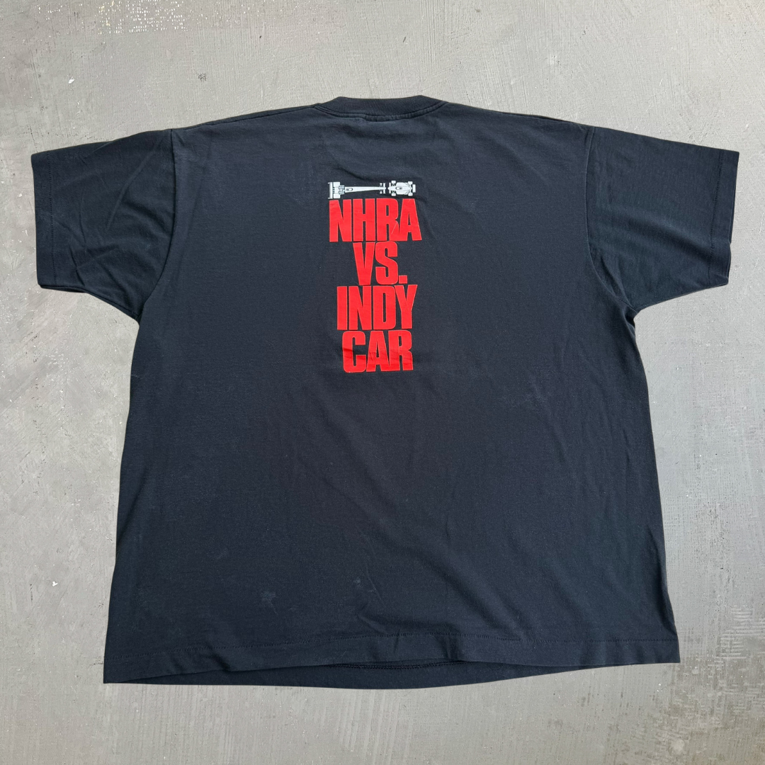 J- Vintage 90s Indy Car Rick Mears Night Of Champions Racing Graphic Made In USA Single Stitch Tee - 2XL