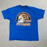 J-  Vintage '93 Harley Davidson Sturgis Black Hills Rally Graphic Made In USA Single Stitch Tee - XL