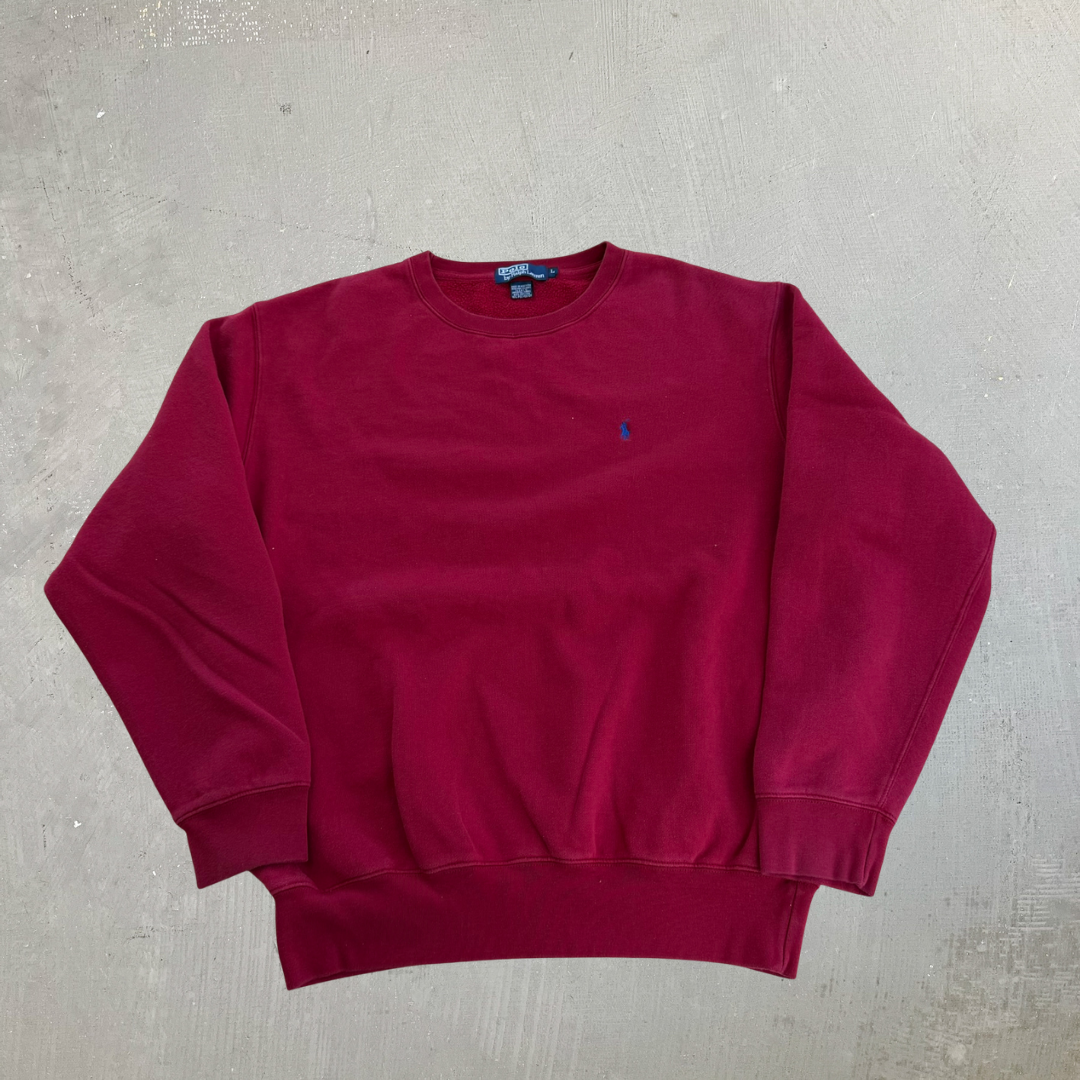 J- Vintage 90s Polo RL Embroidered Logo Made In USA Crewneck - L