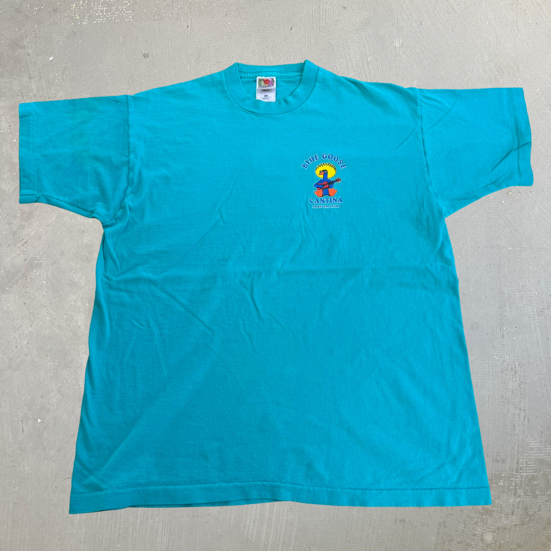 J- Vintage Blue Goose Cantina Texas Graphic Made In USA Single Stitch Tee - XL