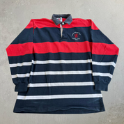 J- Vintage '96 Barbarian Rugbywear Wales England Tour Magee Rugby Embroidered Logo Long Sleeve Rugby Shirt - 2XL