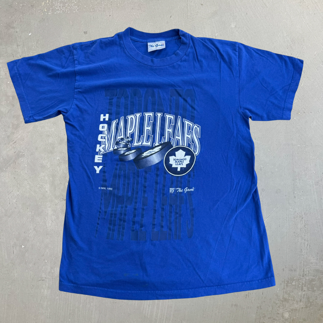 J- Vintage '93 Toronto Maple Leafs NHL Graphic Text Tee - L