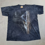 J- Vintage '02 The Mountain Wolf & Tree Graphic Acid Wash Tee - L