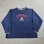 J- Vintage Disney Mickey Classic Mouse Embroidered Text & Graphic Crewneck - L