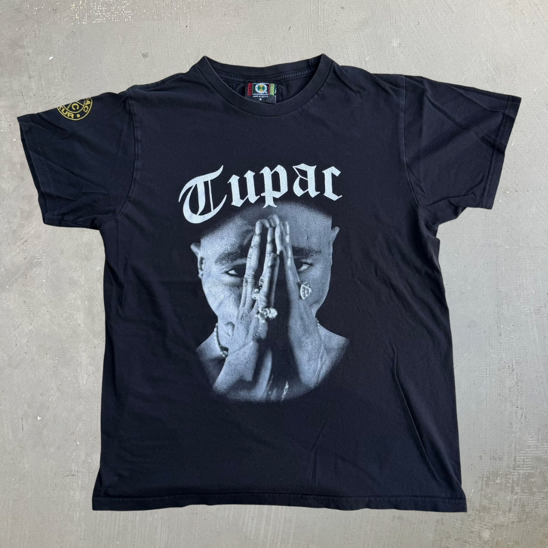 Vintage Cross Colours Tupac Shakur Praying Picture Graphic Tee - S