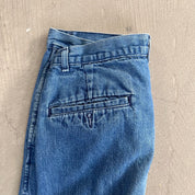 F- Vintage 90s POLO COUNTRY Ralph Lauren Pleated Wide Leg Blue Denim Pants