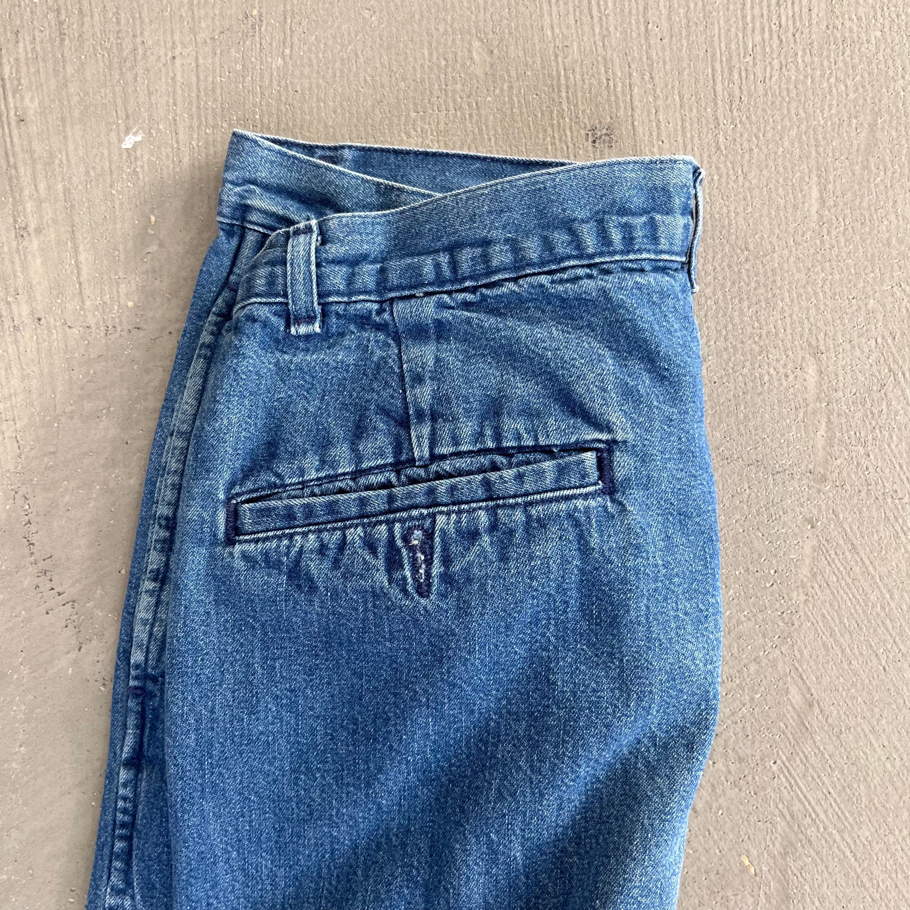 F- Vintage 90s POLO COUNTRY Ralph Lauren Pleated Wide Leg Blue Denim Pants