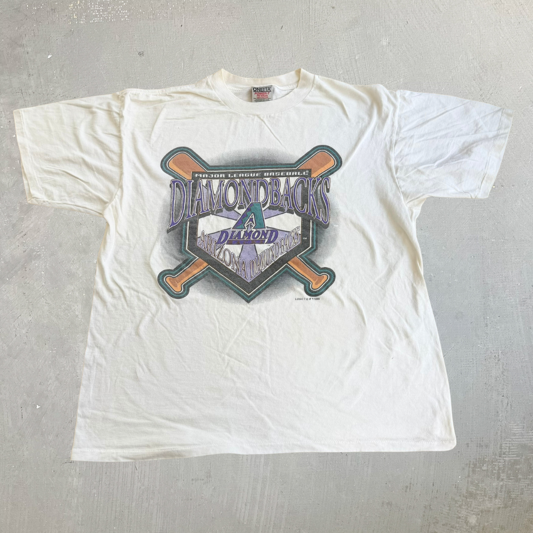 J- Vintage '95 Arizona Diamondbacks MLB Logo 7 Graphic Single Stitch Tee - XL