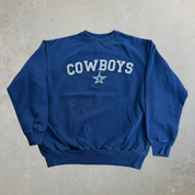 J- Vintage Dallas Cowboys NFL Embroidered Logo Crewneck - M