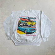 J- Vintage 90s Ford Mustang Ride In Style Graphic Made In USA Crewneck - L
