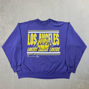 J- Vintage Los Angeles Lakers NBA Text & Graphic Crewneck - XL