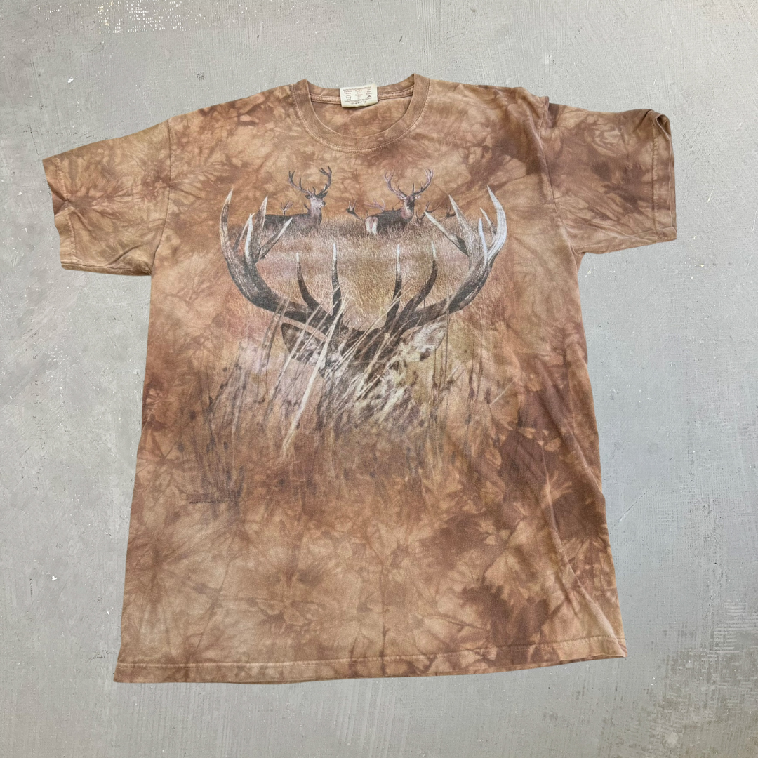 J- Vintage '04 The Mountain Deers Graphic Orange Acid Wash Tee - L
