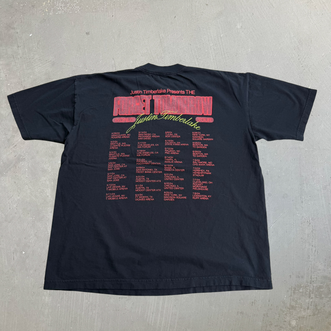 J- '24 Justin Timberlake Presents The Forget Tomorrow World Tour Picture Graphic Tee - L