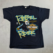 J- Vintage '87 Harley Davidson James Dean Rebel Rider Made In USA Single Stitch Tee - L