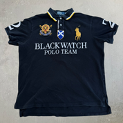 J- Vintage Polo RL Blackwatch Polo Team Embroidered Polo Shirt - XL