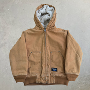 Youth Walls Blizzard Pruf Sherpa Lined Zip Up Hooded Canvas Jacket - Youth M