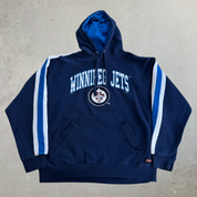 J- Vintage Winnipeg Jets NHL Embroidered Logo & Text Hoodie - XL