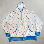 J- Vintage Rocawear Logo All Over Print Zip Up Hoodie - 2XL