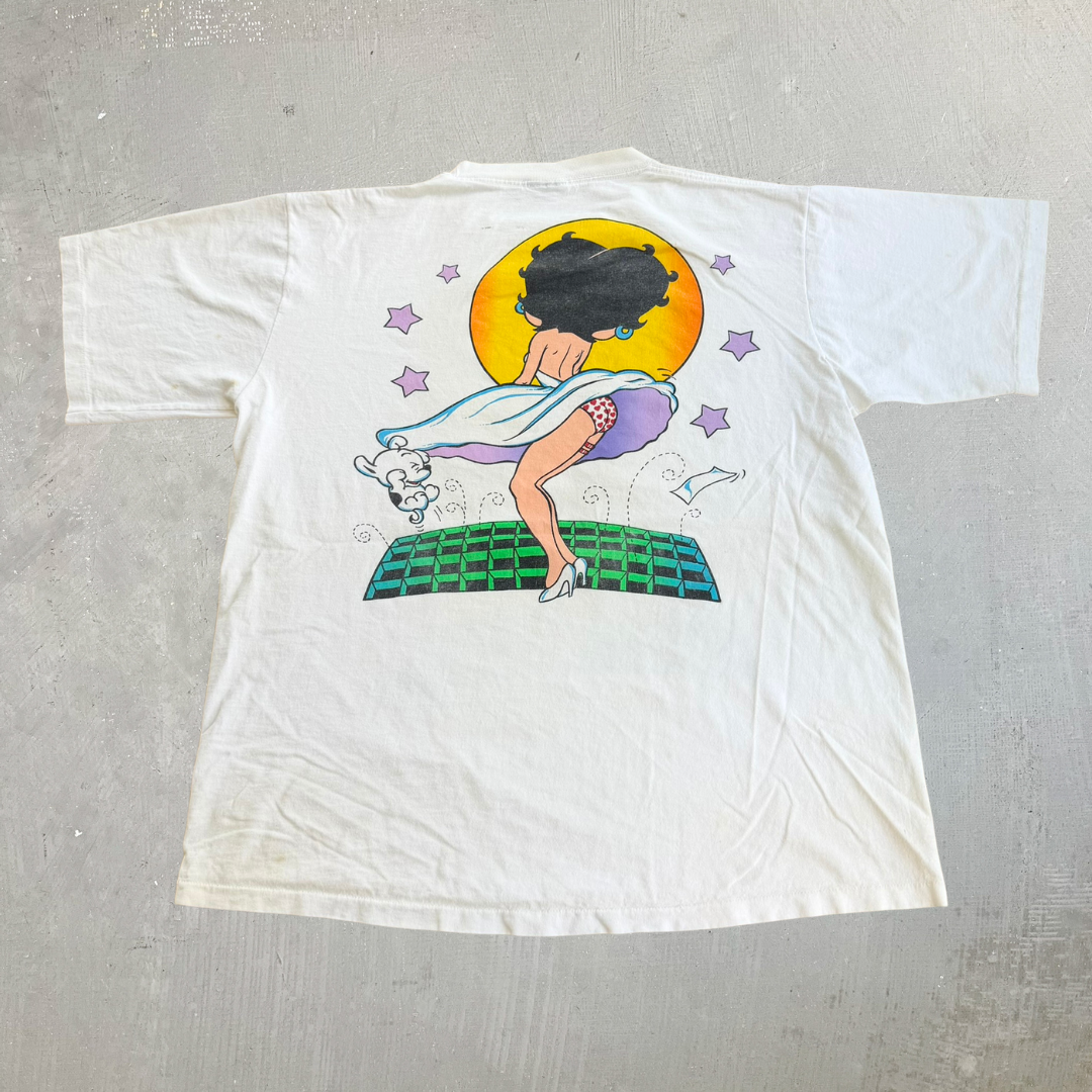J- Vintage '94 Betty Boop Marylin Monroe Pose Graphic Made In USA Single Stitch Tee - XL