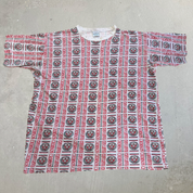 J- Vintage Harvard Logo All Over Print Made In USA Single Stitch Tee - OSFA (fits 2XL)