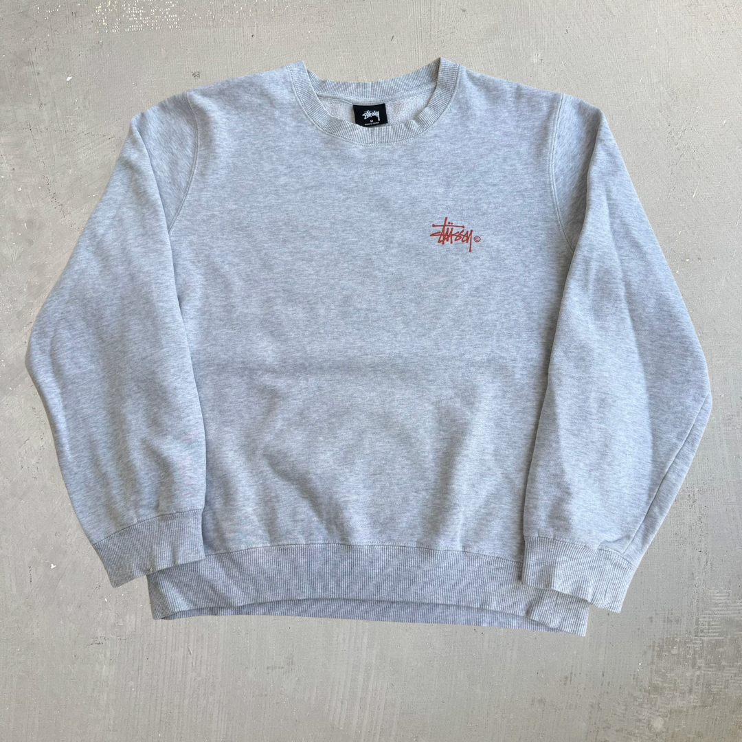 J- Vintage Stussy Signature Script Logo Crewneck - M